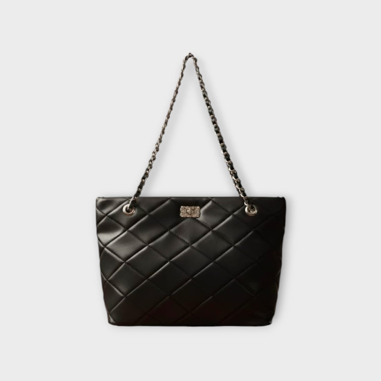Black Velina Charm Tote