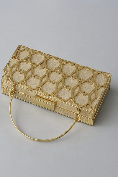 Gold Patterned Clutch