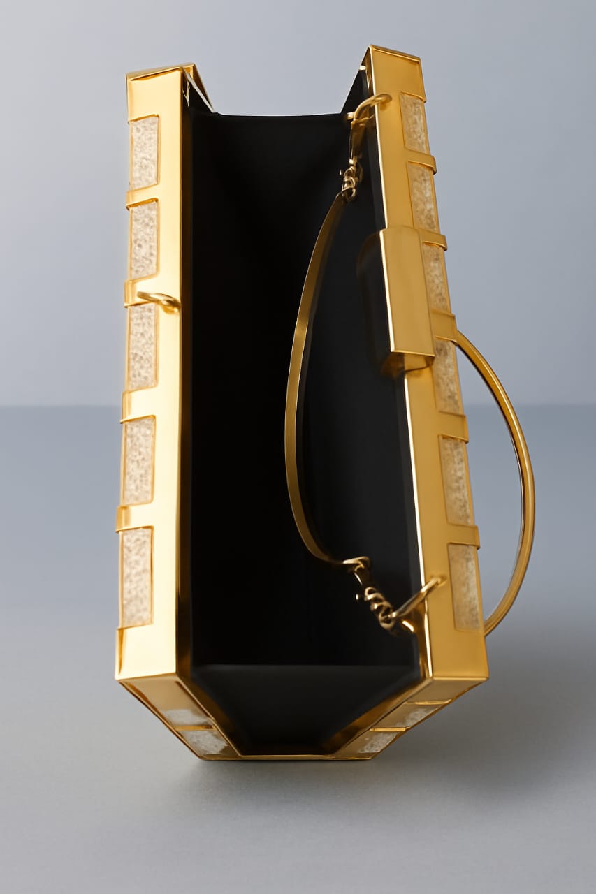 Gold Patterned Clutch