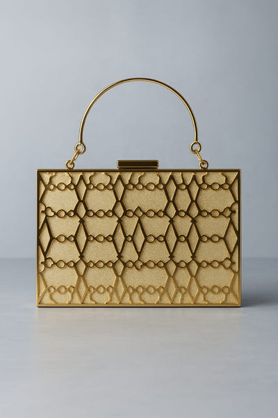 Gold Patterned Clutch