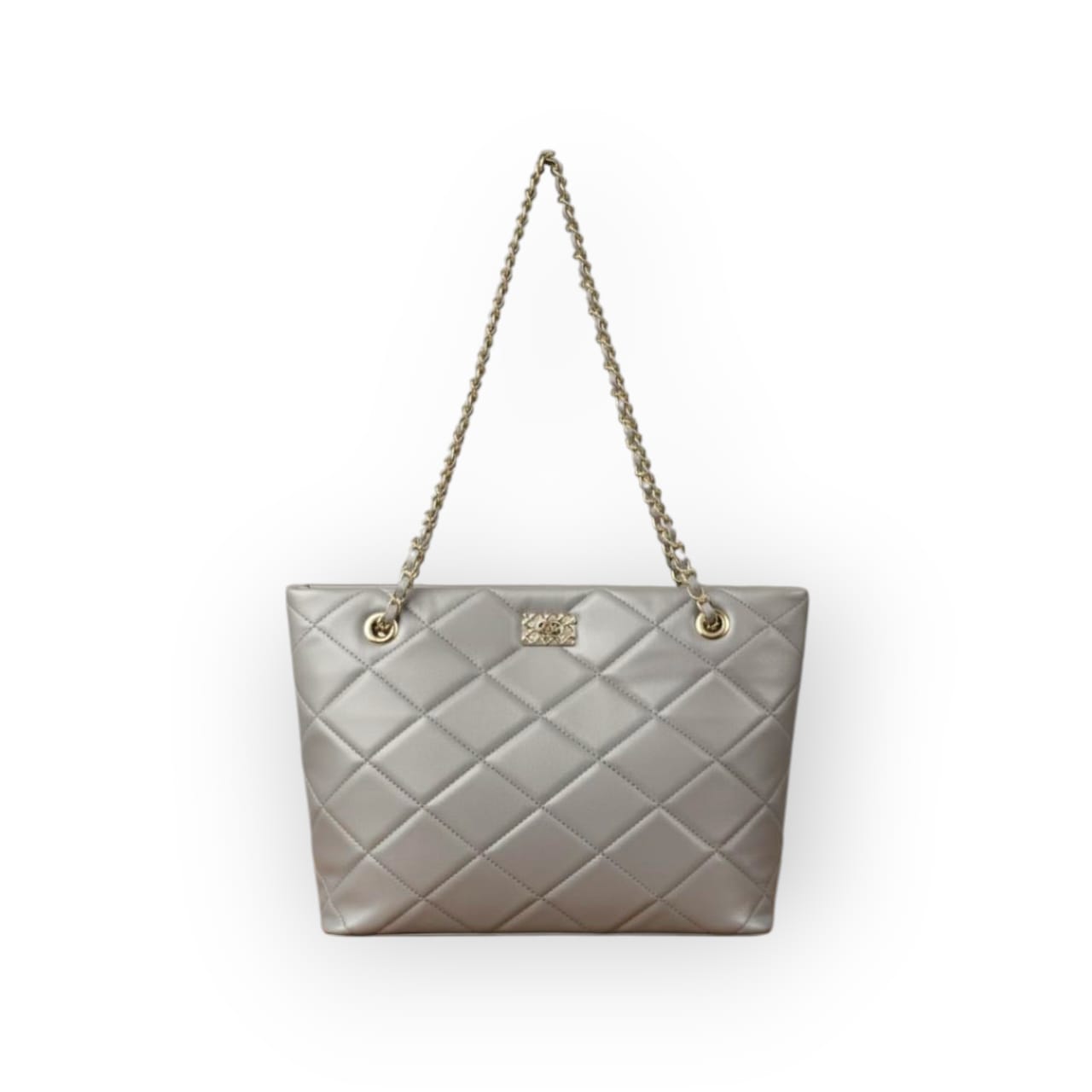 Gray Velina Charm Tote