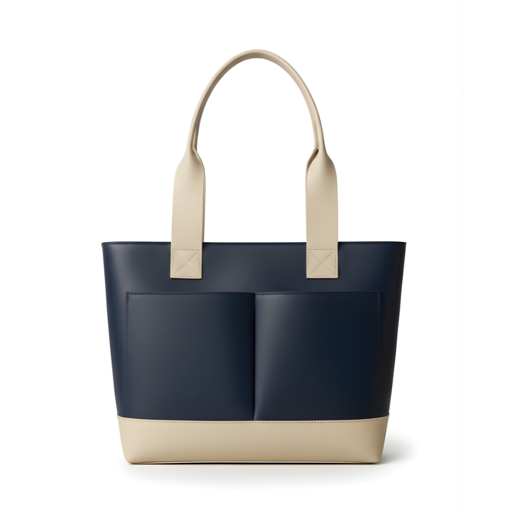 The Meridian Tote Navy N Beige