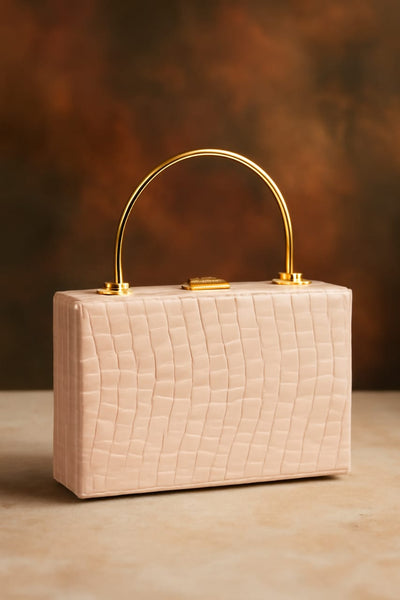 Fiery chic box clutch Beige