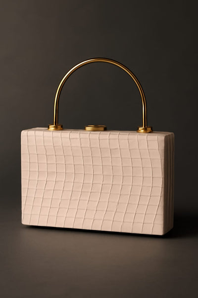 Fiery chic box clutch Beige