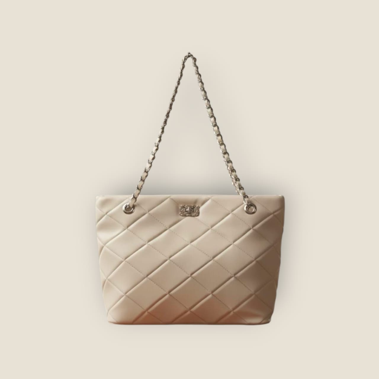 White Velina Charm Tote